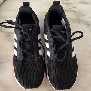 Adidas black and white tennis shoes boys 3.5